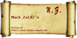 Mack Zalán névjegykártya